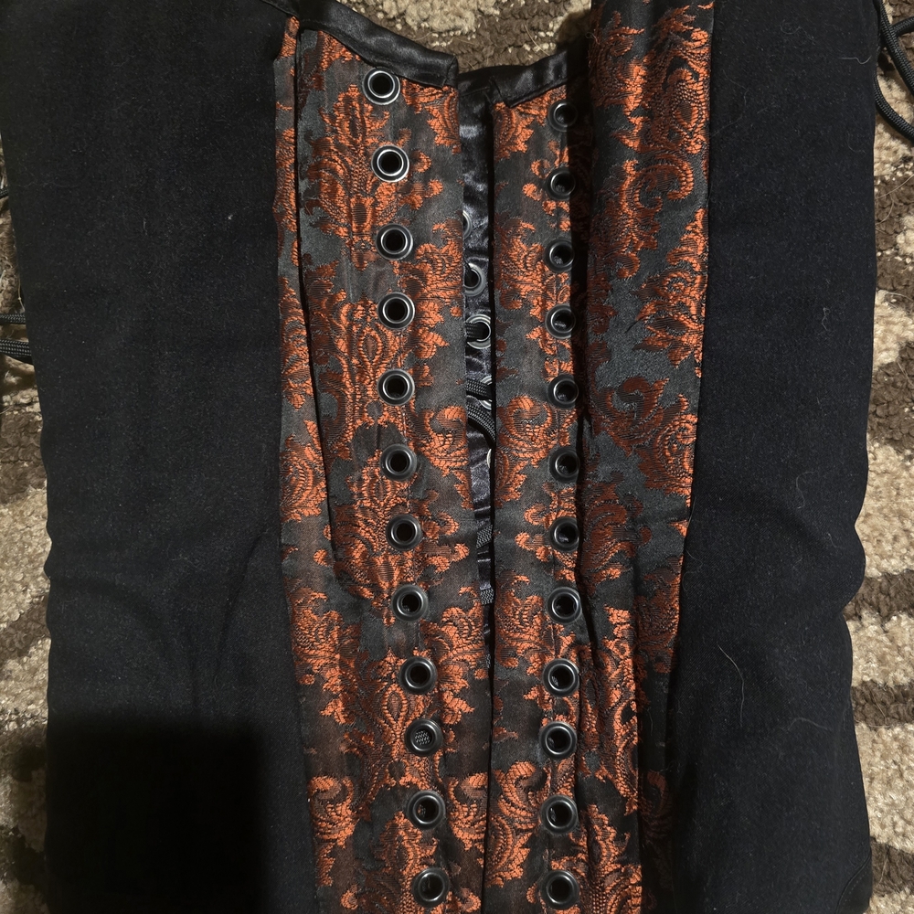 Elegant Black and Orange Corset